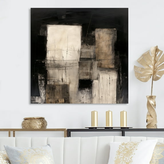 Designart "Black Mid Century Fusion IV" Modern Midcentury Wall Decor