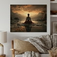 thumbnail image 1 of Designart "Black Peach Meditation magic Now" Spiritual Print on Natural Pine Wood, 1 of 5