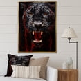 thumbnail image 1 of Designart "Black Red Panther SBlueth And Strength" Animals Floater Framed Wall Decor, 1 of 7