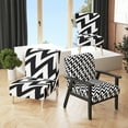 thumbnail image 1 of Designart "Black Retro Vintage Chevron" Upholstered Patterned Accent Chair and Arm Chair, 1 of 5