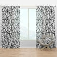 thumbnail image 1 of Designart 'Black Web Pattern' Modern & Contemporary Curtain Panel, 1 of 4