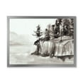 thumbnail image 1 of Designart 'Black & White Cliffs By The Lake' Nautical & Coastal Framed Art Print, 1 of 4