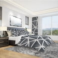 thumbnail image 1 of Designart 'Black & White Geometric Decorative Pattern' Modern Duvet Cover Set, 1 of 4
