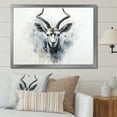 thumbnail image 1 of Designart "Black & White Ibex Minimalism" Animals Antelope Picture Framed Wall Decor, 1 of 5