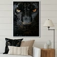 thumbnail image 1 of Designart "Black White Panther modern Encounter" Animals Floater Framed Wall Decor, 1 of 7