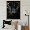 thumbnail image 1 of Designart "Black White Panther modern Encounter" Animals Floater Framed Wall Decor, 1 of 7