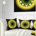 thumbnail image 1 of Designart Black Yellow Fractal Flower Pattern - Abstract Throw Pillow - 16x16, 1 of 5