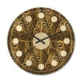 thumbnail image 1 of Designart 'Black and Gold Swirl I' Mid-Century Modern Wood Wall Clock, 1 of 5