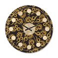 thumbnail image 1 of Designart 'Black and Gold Swirl II' Mid-Century Modern Wood Wall Clock, 1 of 5