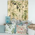 thumbnail image 1 of Designart 'Black and Green Olives With Olive Branches & Leaves' Lake House Print on Natural Pine Wood, 1 of 5