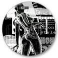 thumbnail image 1 of Designart 'Black and White Cyborg Body I' Modern Circle Metal Wall Art 23x23 - Disc of 23, 1 of 5