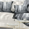 thumbnail image 1 of Designart Black and White Foggy Forest - Forest Throw Pillow - 12x20, 1 of 5