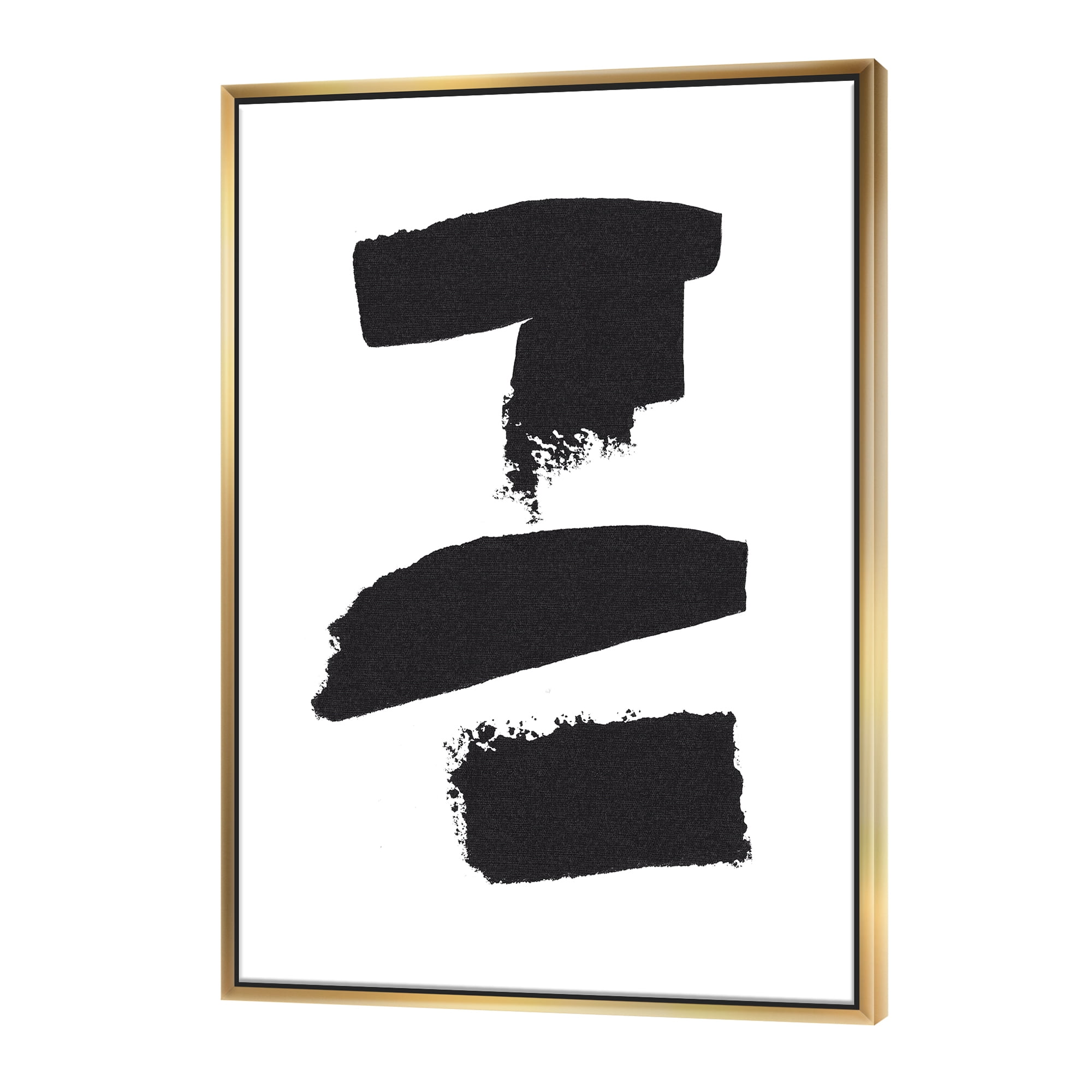 Designart ' Black and White Geometric Company I ' MidCentury Modern Framed Canvas