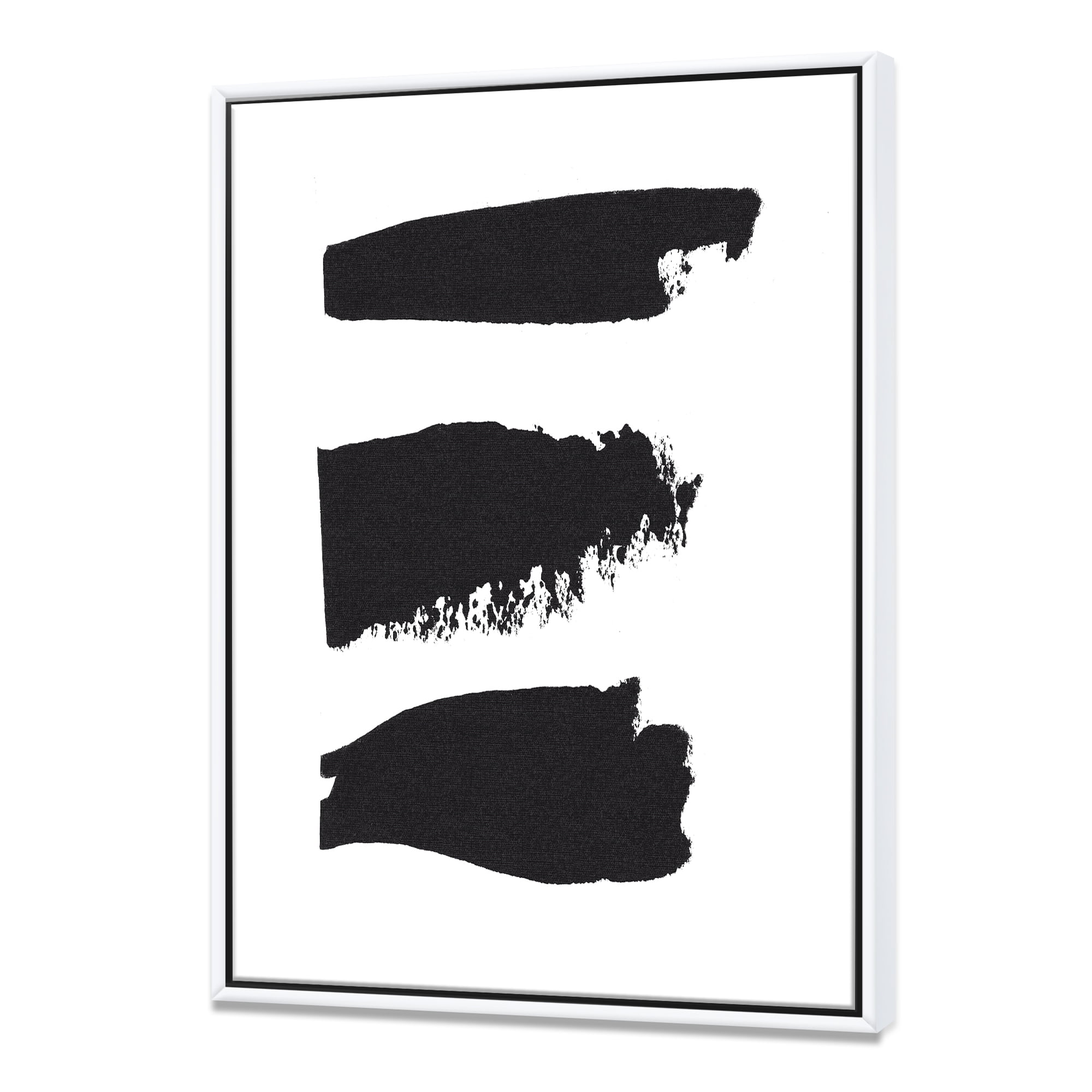 Designart ' Black and White Geometric Company II ' MidCentury Modern Framed Canvas