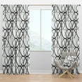 thumbnail image 1 of Designart 'Black and White Geometric Pattern I' Mid-Century Modern Blackout Curtain Panel, 1 of 4