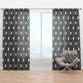 thumbnail image 1 of Designart 'Black and White Geometric Pattern II' Mid-Century Modern Curtain Panel, 1 of 4