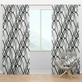 thumbnail image 1 of Designart 'Black and White Geometric Pattern III' Mid-Century Modern Blackout Curtain Panel, 1 of 4