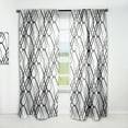 thumbnail image 1 of Designart 'Black and White Geometric Pattern III' Mid-Century Modern Curtain Panel, 1 of 5