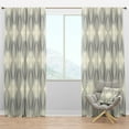 thumbnail image 1 of Designart 'Black and White Geometric Pattern IV' Mid-Century Modern Blackout Curtain Panel, 1 of 4