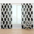 thumbnail image 1 of Designart 'Black and White Geometric Pattern V' Mid-Century Modern Curtain Panel, 1 of 4