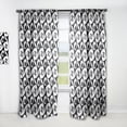 thumbnail image 1 of Designart 'Black and White Geometric Pattern VII' Mid-Century Modern Curtain Panel, 1 of 5