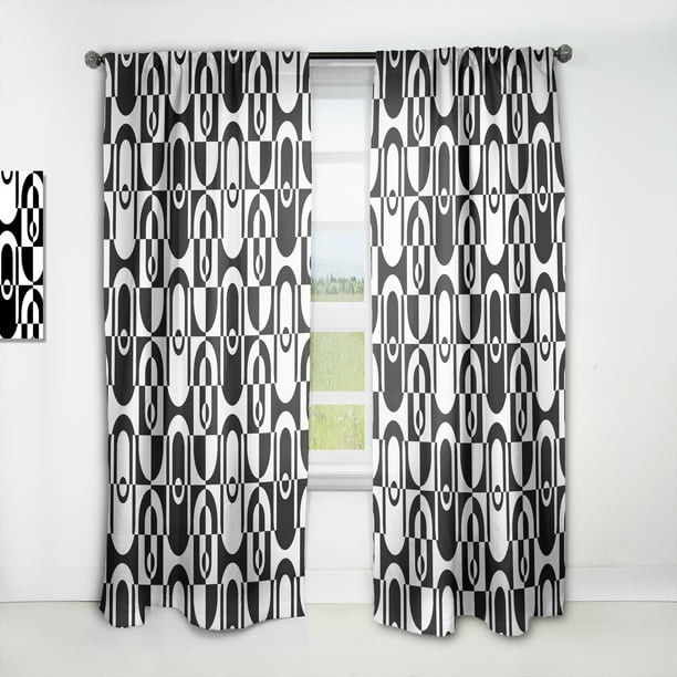Designart 'Black and White Geometric Pattern VIII' MidCentury Modern