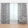 thumbnail image 1 of Designart 'Black and White Geometric Pattern X' Mid-Century Modern Curtain Panel, 1 of 4