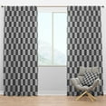 thumbnail image 1 of Designart 'Black and White Geometric Pattern XI' Mid-Century Modern Blackout Curtain Panel, 1 of 4