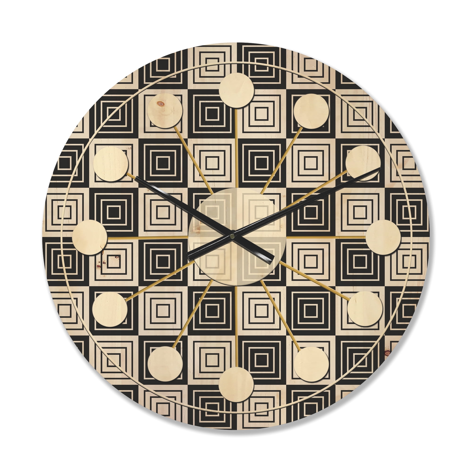 Designart 'Black and White Geometric Pattern XI' Mid-Century Modern ...
