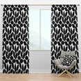 thumbnail image 1 of Designart 'Black and White Geometric Pattern XII' Mid-Century Modern Blackout Curtain Panel, 1 of 4
