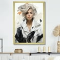 Designart "Black and White Haute Couture Woman II" Fashion Framed Wall