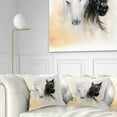 thumbnail image 1 of Designart Black and White Horse Heads - Animal Throw Pillow - 16x16, 1 of 5