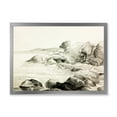 thumbnail image 1 of Designart 'Black and White Lake Shore' Nautical & Coastal Framed Art Print, 1 of 4