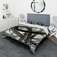 thumbnail image 1 of Designart 'Black and White Minimalistic Painting' Geometric Duvet Cover Set, 1 of 4