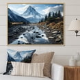 thumbnail image 1 of Designart "Black and White Mountain Reflections in Canada I" Landscapes Floater Framed Wall Art Living Room, 1 of 7