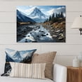 thumbnail image 1 of Designart "Black and White Mountain Reflections in Canada I" Landscapes Metal Art Print, 1 of 1