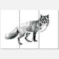 thumbnail image 1 of Designart ' Black and White Portrait Fox ' Farmhouse Canvas Wall Art Print, 1 of 3