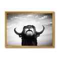 thumbnail image 1 of Designart 'Black and White Portrait Of A Spanish Bull I' Farmhouse Framed Art Print, 1 of 1