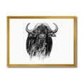 thumbnail image 1 of Designart 'Black and White Portrait Of Buffalo IV' Farmhouse Framed Art Print, 1 of 4
