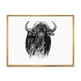 thumbnail image 1 of Designart 'Black and White Portrait Of Buffalo IV' Farmhouse Framed Canvas Wall Art Print, 1 of 5