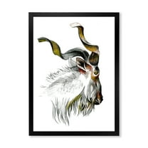 Designart 'Black and White Portrait Of Goat II' Farmhouse Framed Art Print