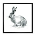 thumbnail image 1 of Designart 'Black and White Portrait Of Rabbit' Farmhouse Framed Art Print, 1 of 4