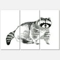 thumbnail image 1 of Designart ' Black and White Portrait Of Raccoon ' Farmhouse Canvas Wall Art Print, 1 of 3