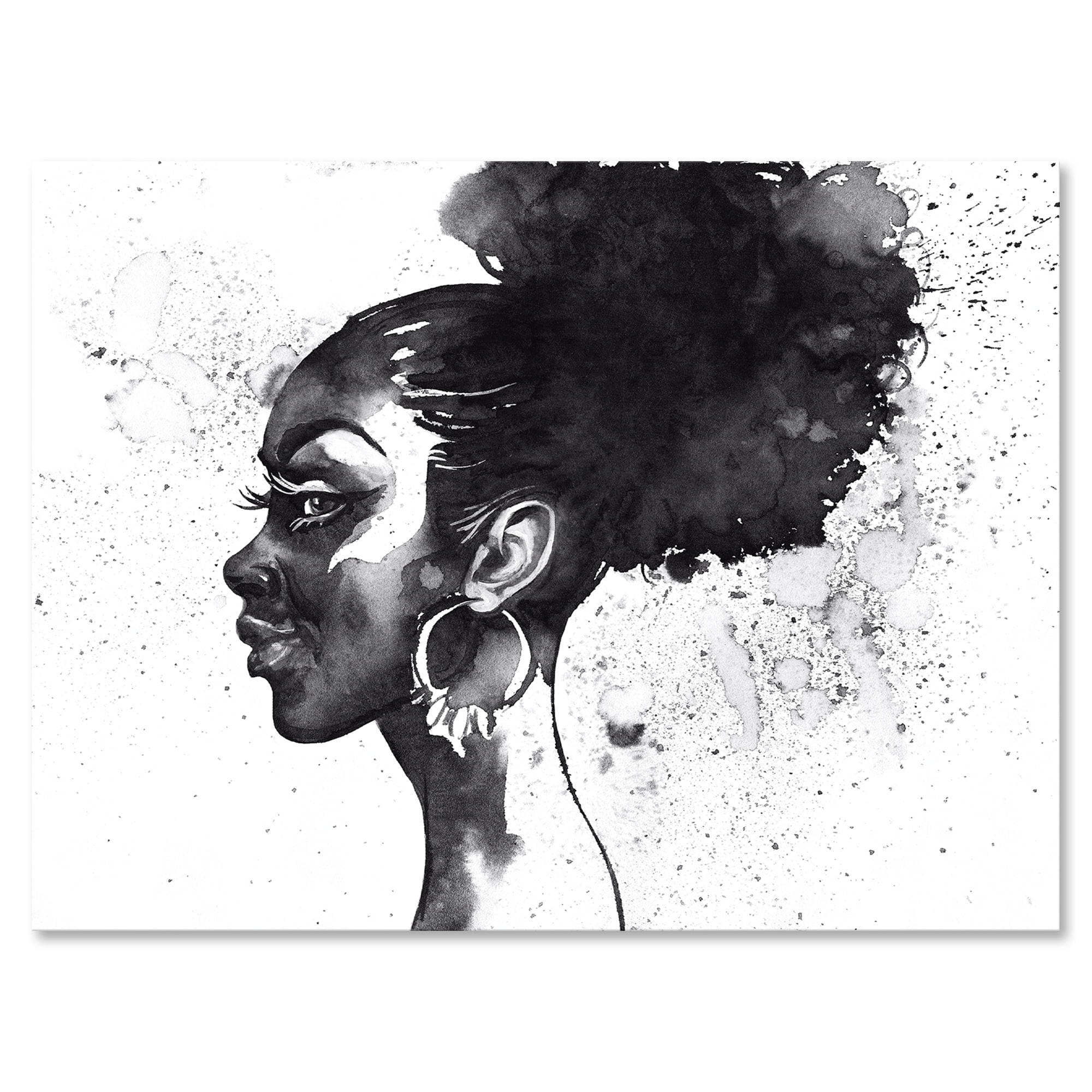 Africa Hair Pre Sketched Canvas, Pre Drawn Canvas for Painting