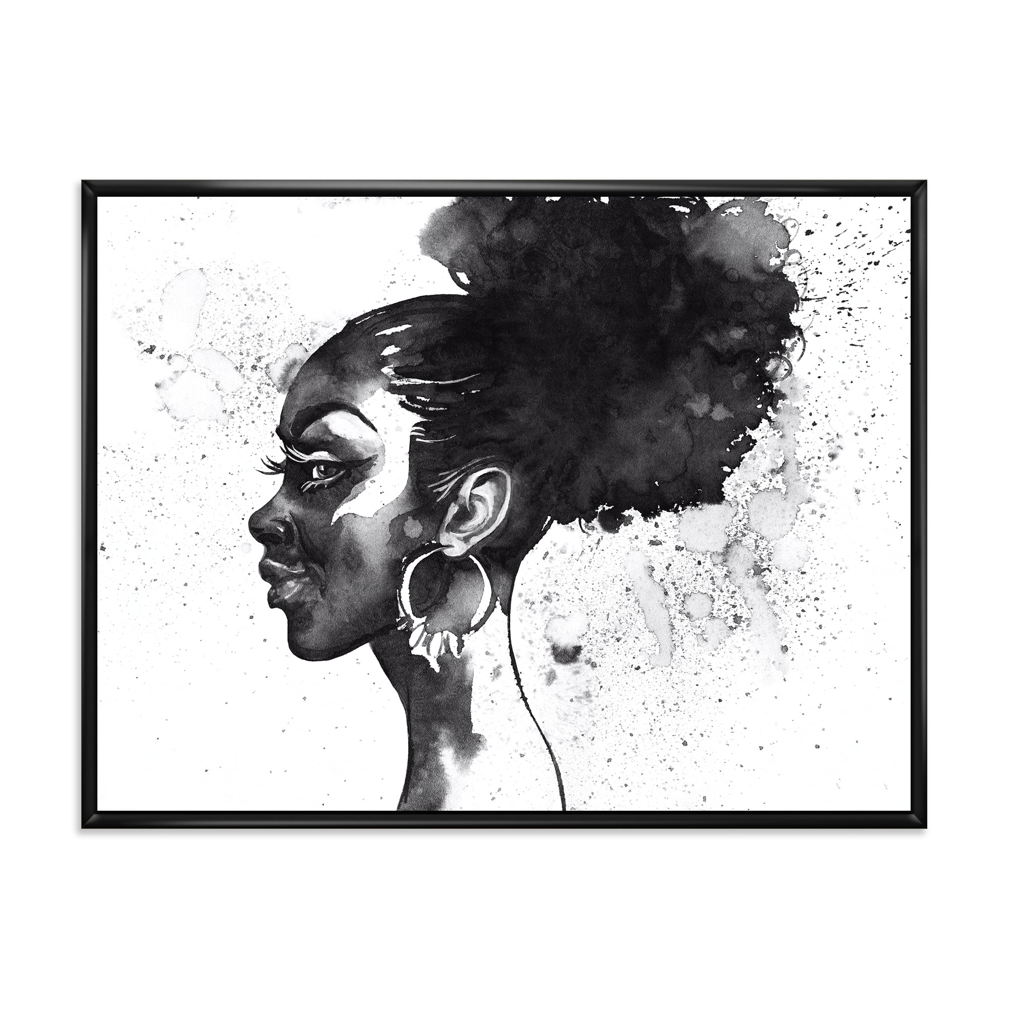 Black and White Portrait Framed Canvas Wall Art