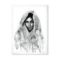thumbnail image 1 of Designart 'Black and White Portrait of Young Indian Woman I' Modern Framed Art Print, 1 of 4