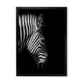thumbnail image 1 of Designart 'Black and White Portrait of Zebra Head' Farmhouse Framed Art Print, 1 of 1