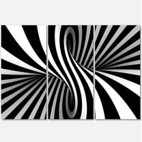 Designart 'Black and White Spiral ' Abstract Canvas Art Print