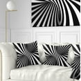 thumbnail image 1 of Designart Black and White Spiral - Abstract Throw Pillow - 16x16, 1 of 5
