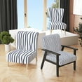 thumbnail image 1 of Designart "Black and White Striped Pattern" Upholstered Patterned Accent Chair and Arm Chair, 1 of 5